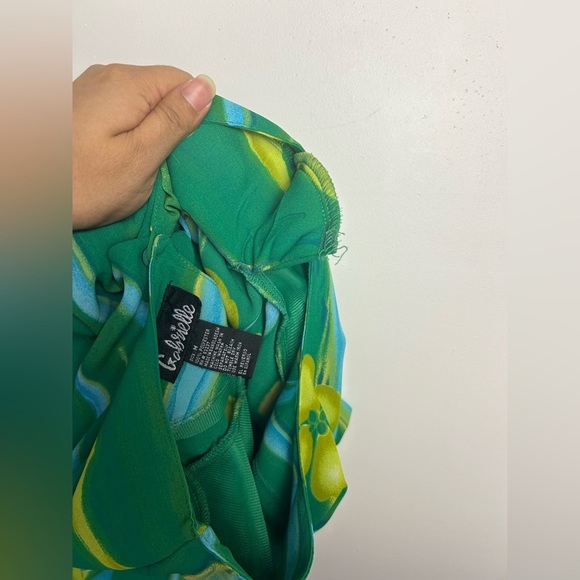 VTG Y2K Gabrielle Mxi Dress Women M Floral Green Sheer Silk Blend Boho Cottage - Picture 7 of 16